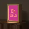 Oh la la - Luipaardprint - Roze Light Box met kabel (Tafellamp) klein -z3d_website