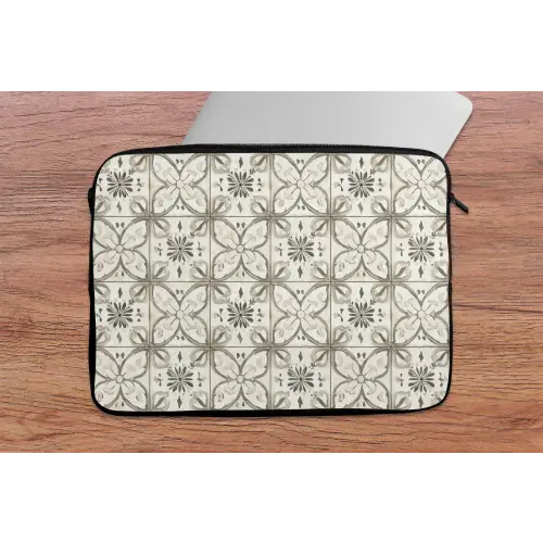 Antiek - Tegel - Beige laptophoes neopreen klein 279 -tafel