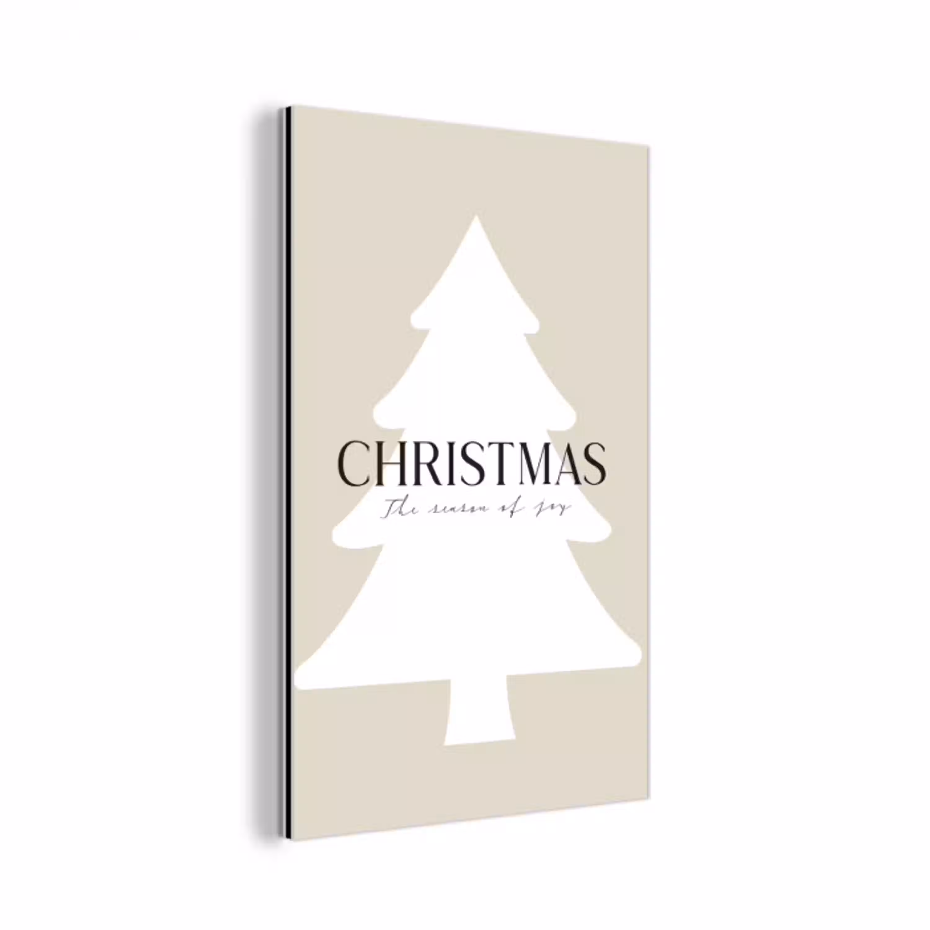 Kerstboom - Japandi - Christmas - Beige aluminium wit klein -3d
