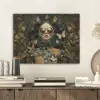 Vrouw - Bladeren - Goud - Vlinders PET vilt klein -sfeer1