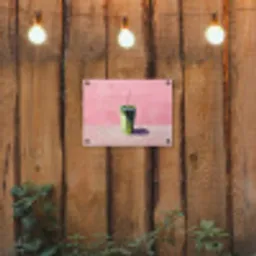 Beker - Rietje - Minimalistisch - Groen tuinposter los doek klein -sfeer1