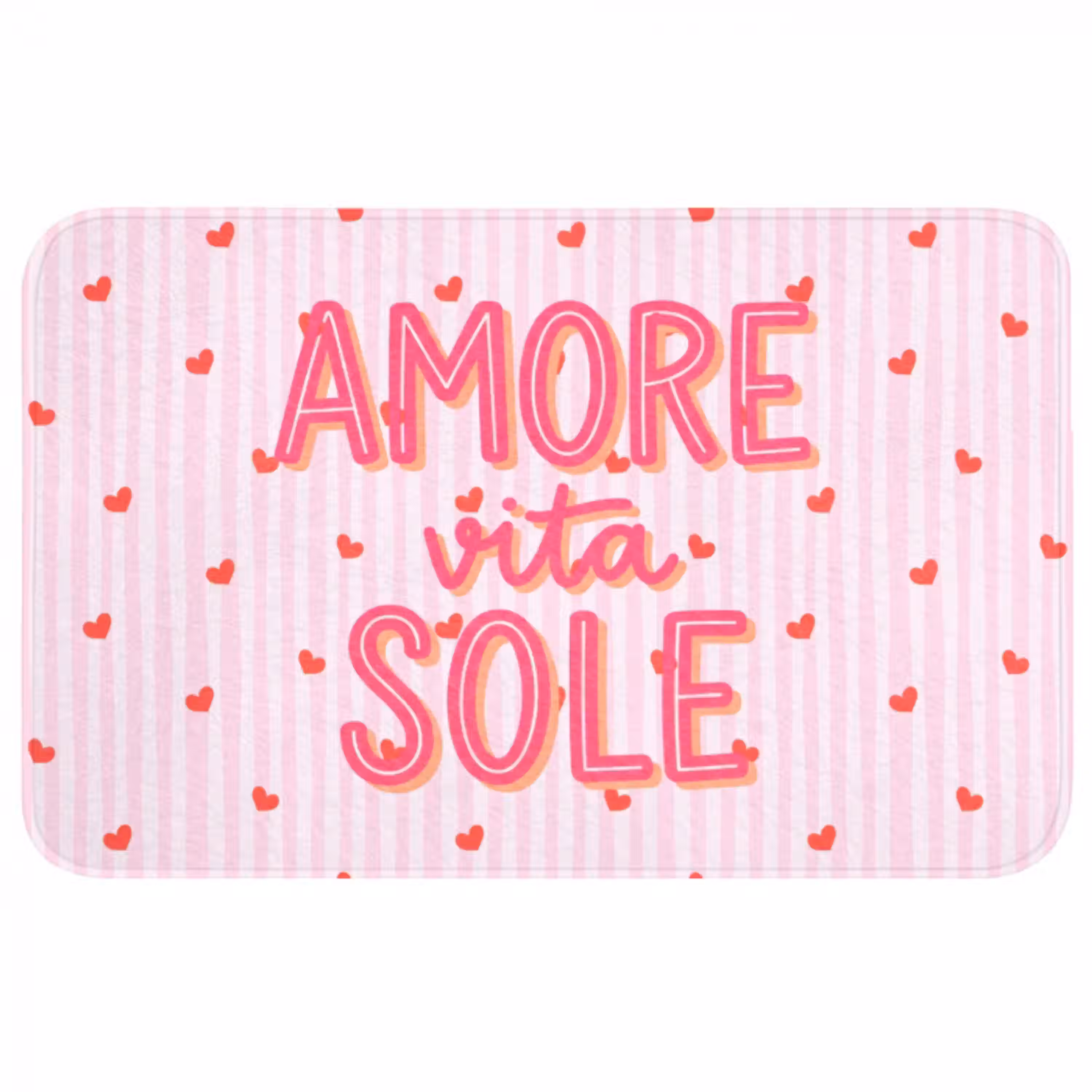 Amore vita sole - Roze - Hartjes Badmat middel -3d