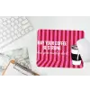 Roze - Strepen - Koffie - Maandag muismat rubber klein -witbureau