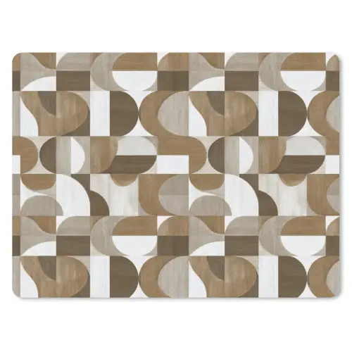 Abstract - Retro - Bruin muismat rubber klein 262 -3d
