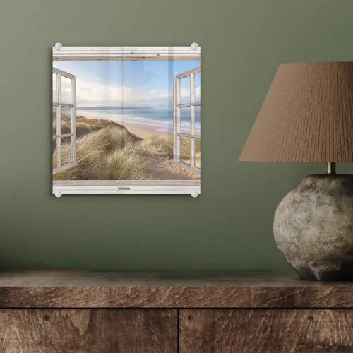 Doorkijk - Zee - Strand - Duinen plexiglas 5mm klein -sfeer3
