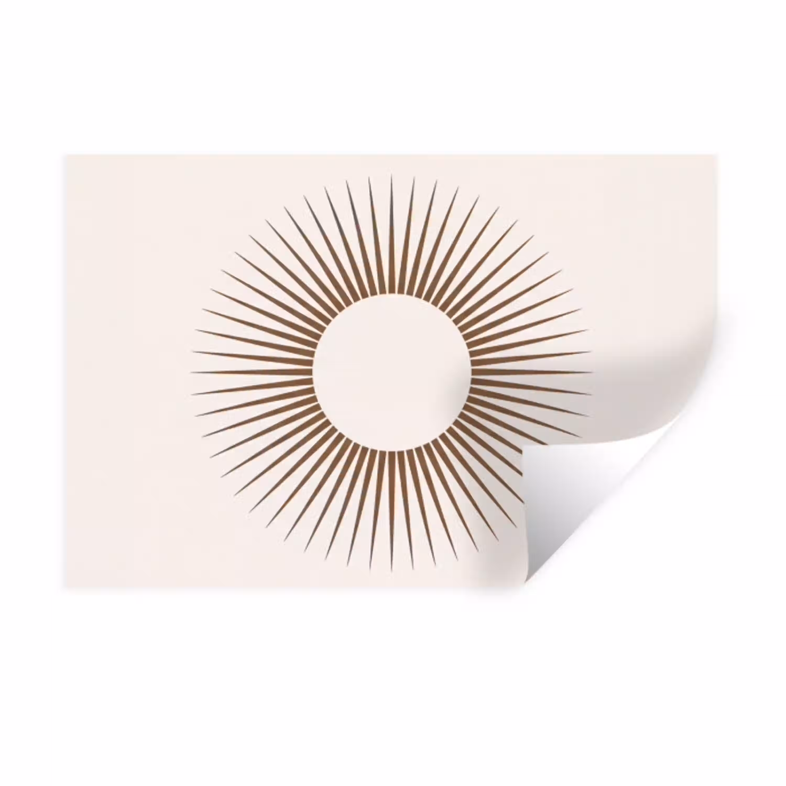 Abstract - Zon - Symbool - Modern - Beige Muursticker klein -3d