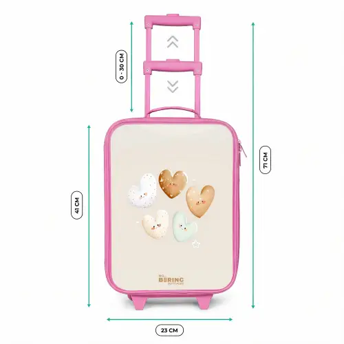 Hartjes in zachte beige tinten Kinderkoffer - Roze klein -productfoto_formaten