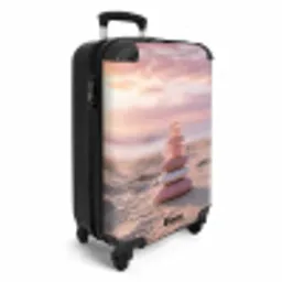 Stenen - Zand - Roze NBS - Handbagage koffer - Volwassenen Unisex middel -productfoto_3d