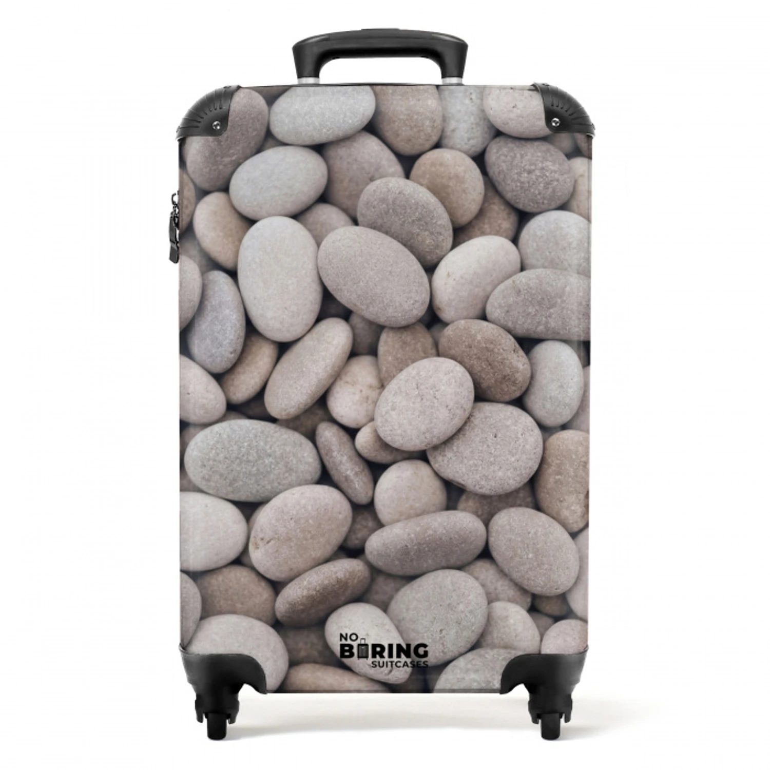 Kiezels - Stenen - Grijs NBS - Handbagage koffer - Volwassenen Unisex middel -productfoto_recht