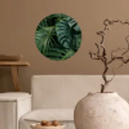 Planten - Jungle - Bladeren - Tropisch Wandcirkel behangsticker klein -sfeer1