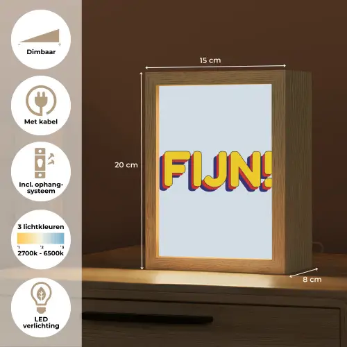 Fijn - Geel - Oranje Light Box met kabel (Tafellamp) klein -USP_NL