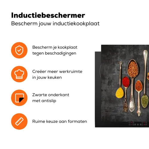 Kruiden - Lepels - Beton Inductie beschermer vinyl 3mm klein -zzzzzzz-td-ups