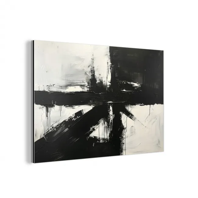 Modern - Zwart wit - Abstract - Kunst aluminium wit klein -3d