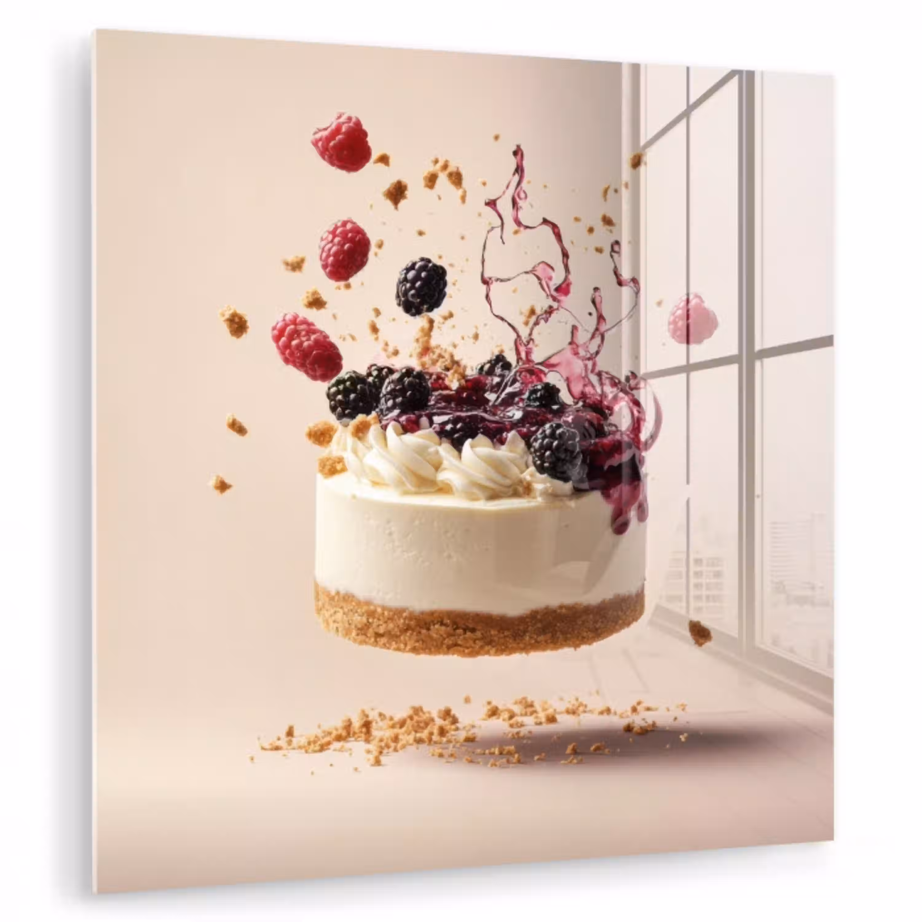 Cheesecake - Eten - Roze - Taart plexiglas 5mm klein -zzzproduct_nieuw