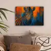 Zebra - Abstract - Blauw canvas 2cm klein -sfeer1