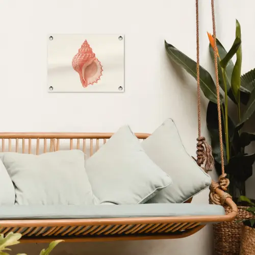 Schelp - Roze - Structuur tuinposter los doek klein -sfeer7
