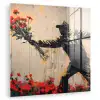 Street art - Man - Bloemen - Rood - Graffiti - Banksy plexiglas 5mm klein -zzzproduct_nieuw