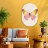 Vlinder - Illustratie - Roze Wandcirkel Ovaal Glas middel -sfeer4