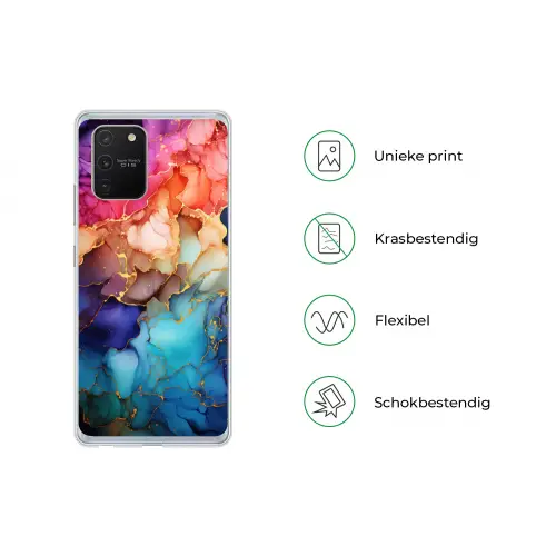 Marmer - Kleurrijk - Kleuren - Abstract Telefoonhoesje Samsung Galaxy S10 Lite klein -specsS10Lite