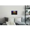 Stad - Maan - Mozaïek - Kleurrijk Muursticker klein -slaapkamer