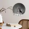Bengaal - Kat - Tafelkleed - Zwart - Wit - Dier Wandcirkel plexiglas klein -sfeer4