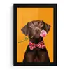 Hond - Oranje - Roos - Valentijn fotolijst zwart zonder passe partout klein -3d