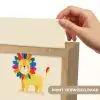 Leeuw - Kleurrijke manen - Beige Light Box met kabel (Kinderlampje) klein -USP_websiteprintNL