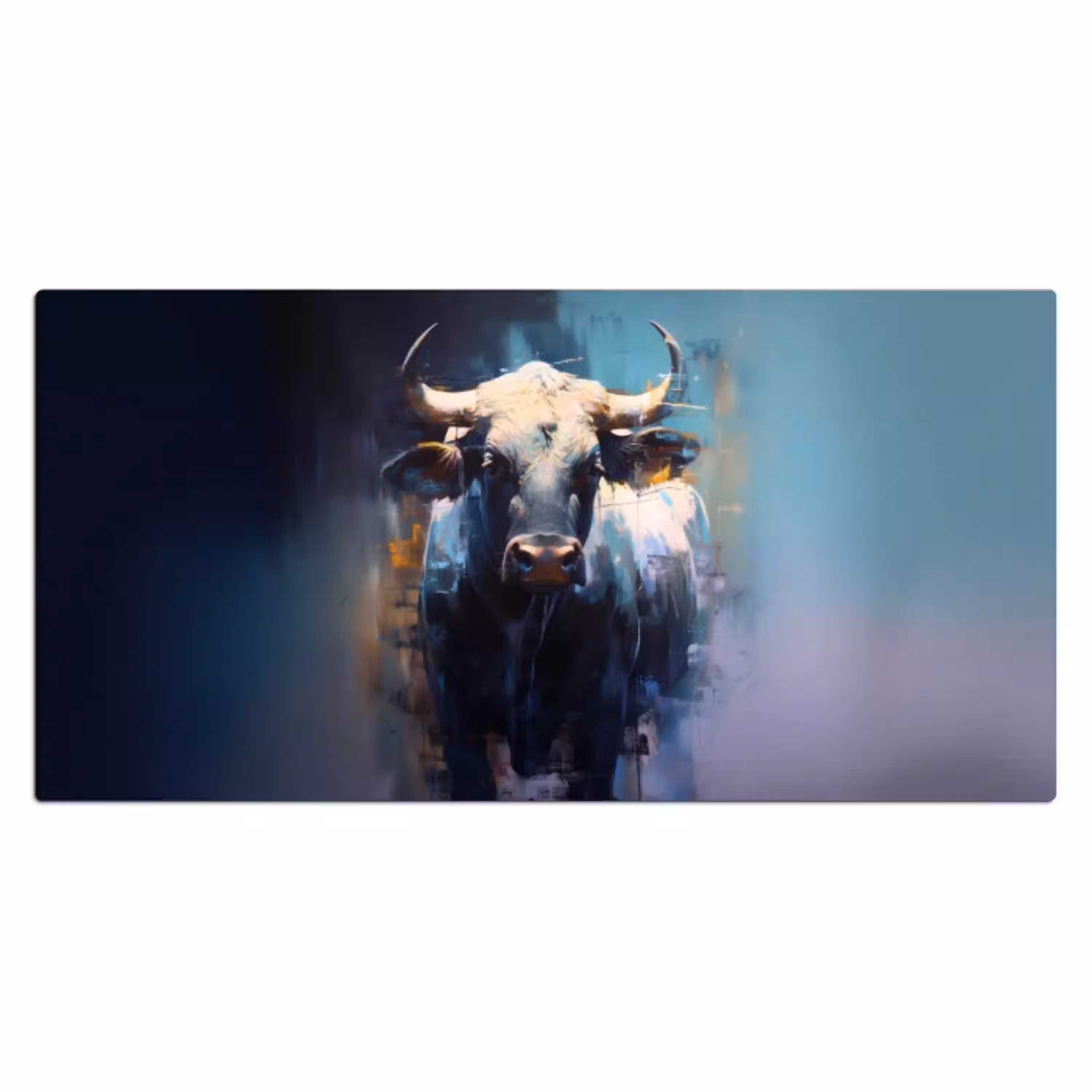 Stier - Zwart - Abstract - Horens Muismat XXL klein -3d_leeg