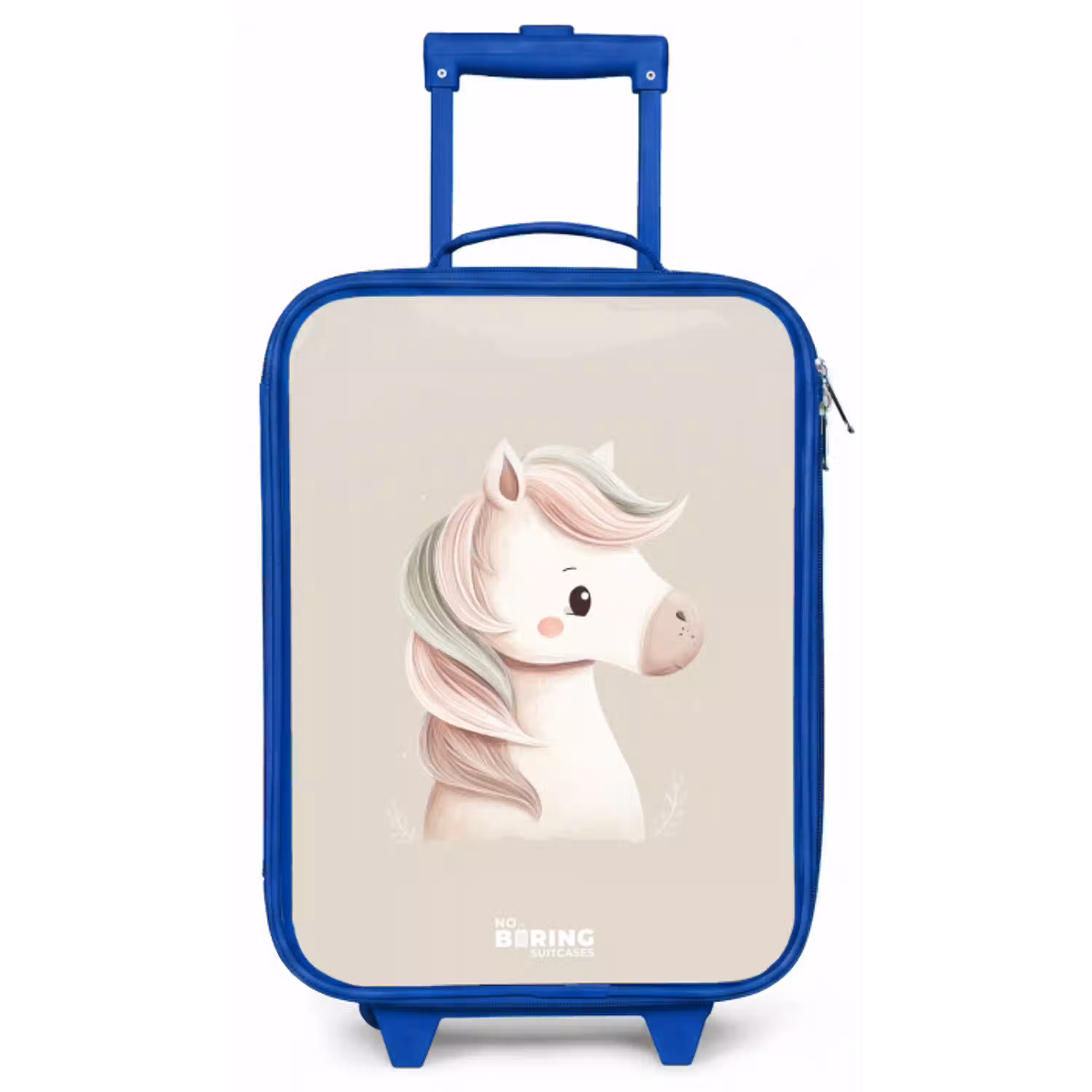 Pony in roze pastel kleuren Kinderkoffer - Blauw klein -zz3dotto
