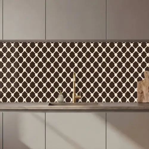 Bruin - Ruitpatroon - Geometrisch keuken achterwand 2 middel 871 zz_3dshopping