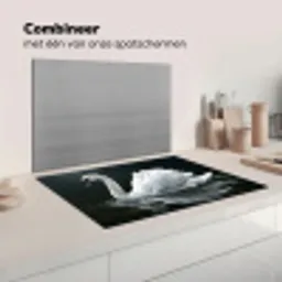 Zwaan - Water - Natuur - Realistisch - Wit Inductie beschermer vinyl 3mm klein -wsfeer7_website