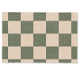 Schaakbord print - Groen - Beige - Blokjes Deurmat klein -zkaufland3d