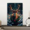 Hert - Kerst - Winter - Sneeuw - Kerstkrans canvas 2cm klein -sfeer6