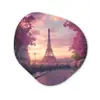Eiffeltoren - Parijs - Roze Wandcirkel Organisch Aluminium middel -3d