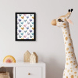 Kippen -Aquarel - Kleurrijk fotolijst zwart zonder passe partout klein 224 -usfeer4_kinderkamer