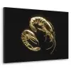 Garnalen - Zwart - Goud - Dieren Textielframe zwart klein -3d