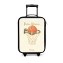 Basketbal in neutrale kleuren Kinderkoffer - Zwart klein -3d