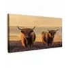 Schotse hooglanders - Heide - Landschap - Dieren Tuinposter op houten frame 2 cm dik xxl -3d