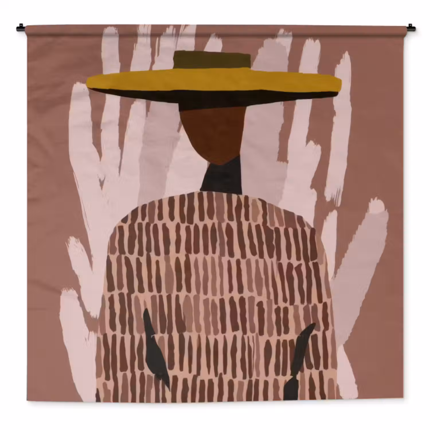 Wandkleed - Abstract - Figuur - Illustratie - Hoed