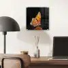 Vlinder - Bloemen - Insect - Portret - Zwart - Oranje plexiglas 5mm klein -sfeer6