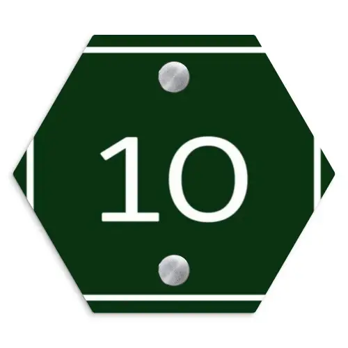Groen - Kader - Regulier Naambord Hexagon klein -3d