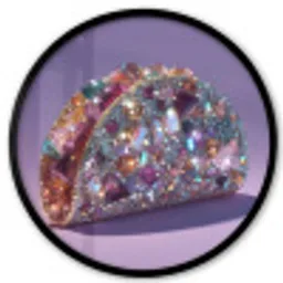 Edelstenen - Glitters - Paars - Kleurrijk Fotolijst rond zonder passe partout klein -3d