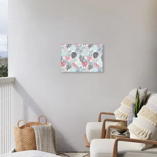 Bladeren - Jungle - Pastel - Tropisch Tuinposter op houten frame 2 cm dik klein -sfeer1