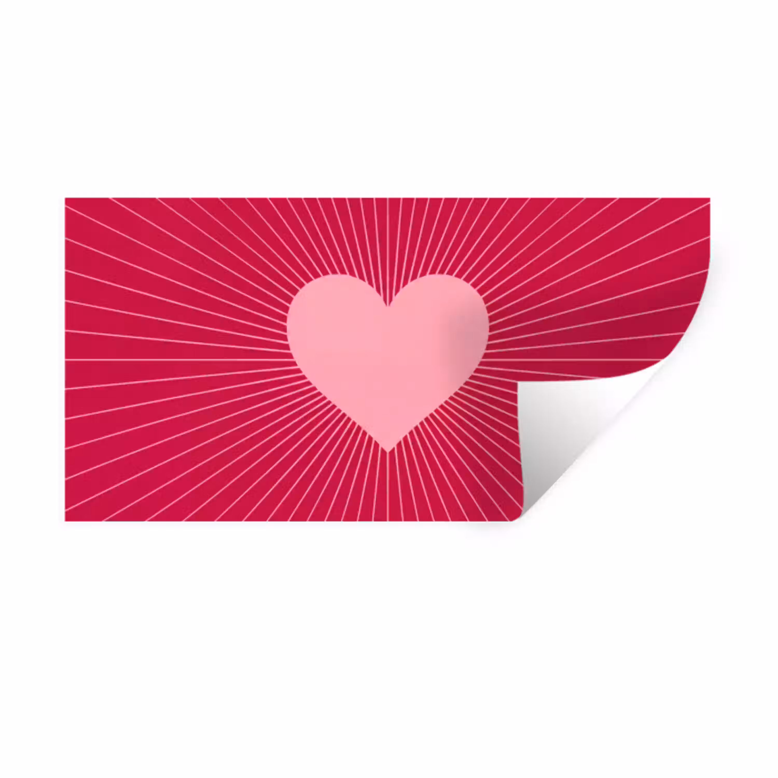 Hart - Stralen - Liefde - Abstract - Roze Muursticker klein -3d