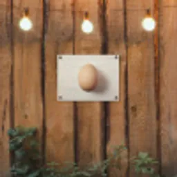 Ei - Beige - Ovaal - Egaal tuinposter los doek klein -sfeer1