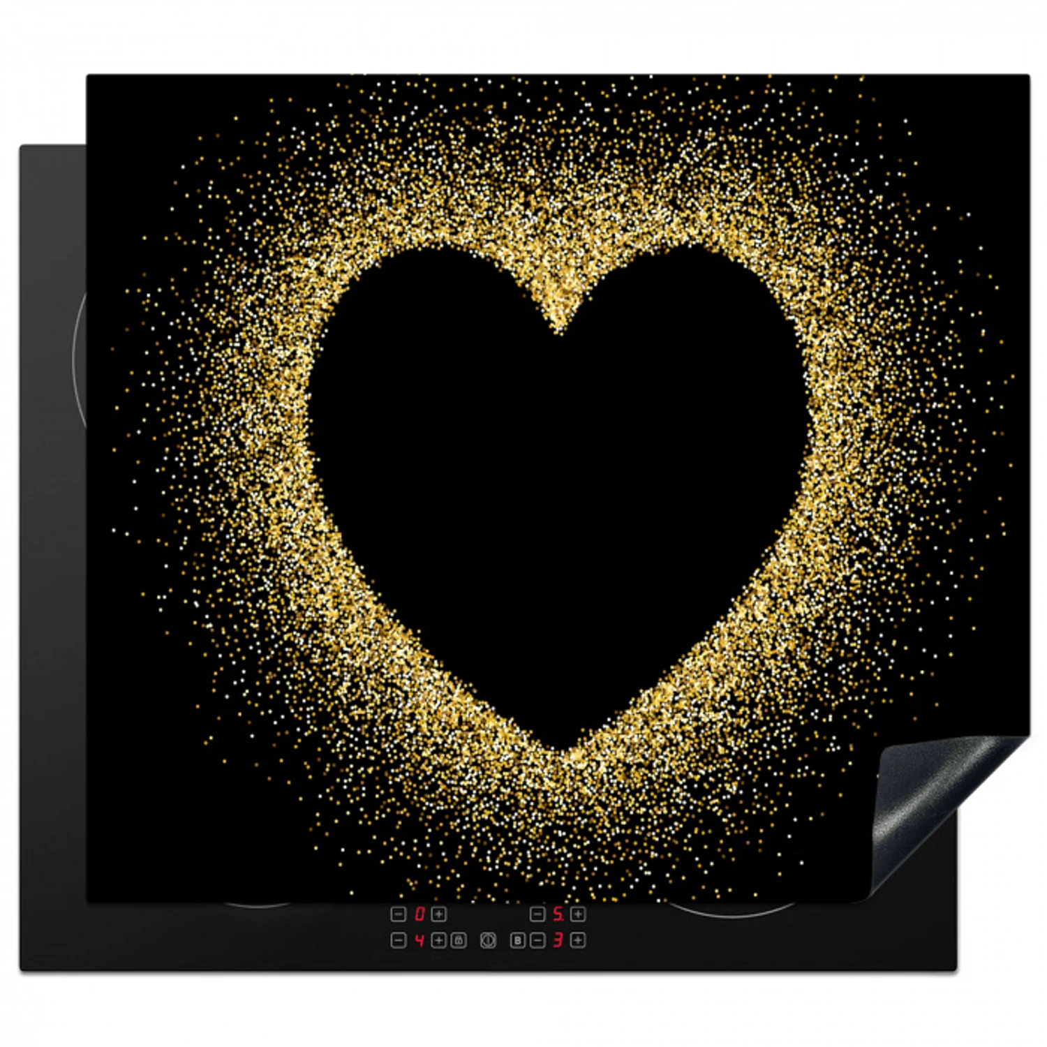 Hart van goudstof Inductie beschermer vinyl 3mm middel -3d