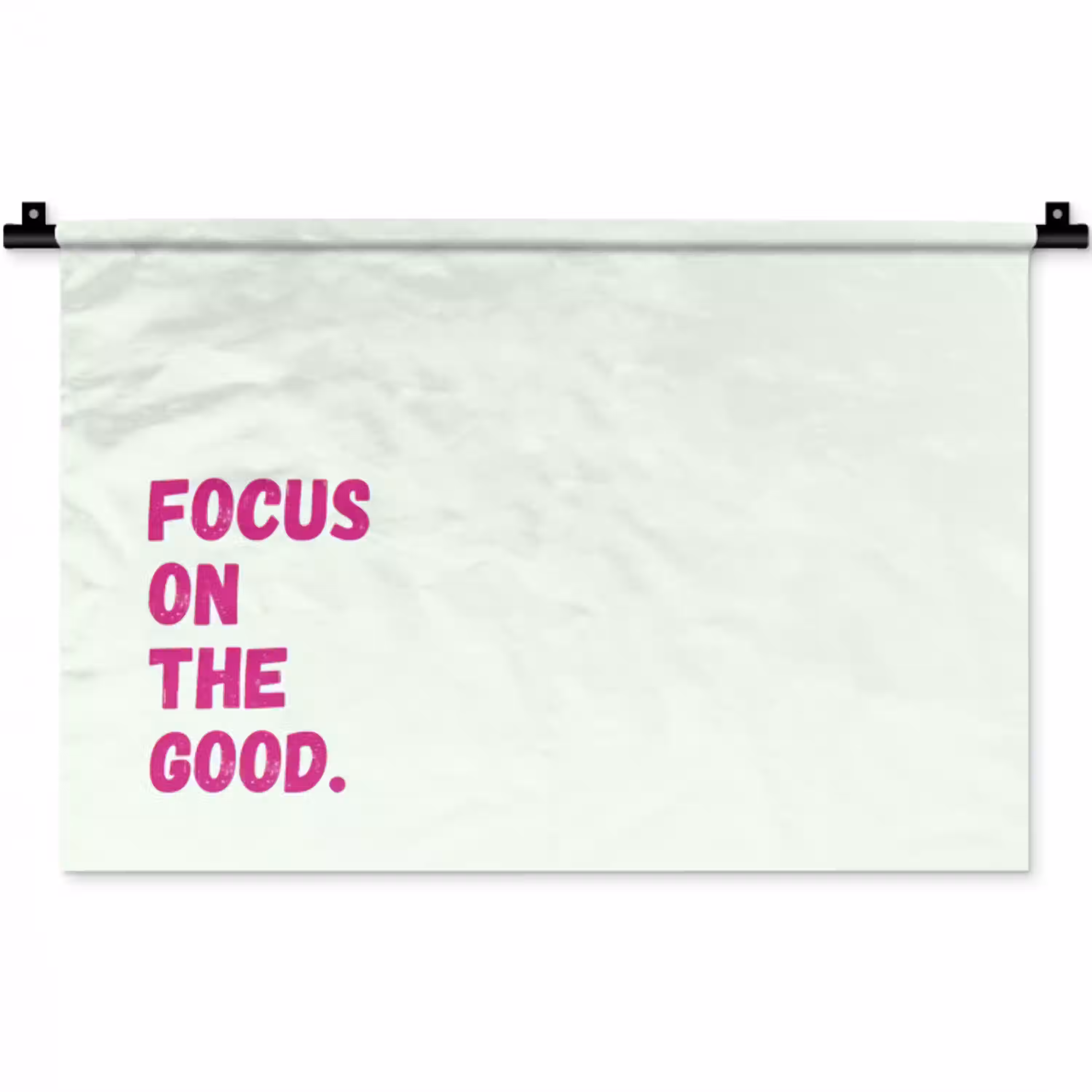 Focus on the good - Beige - Roze Wandkleed katoen klein -zz3d
