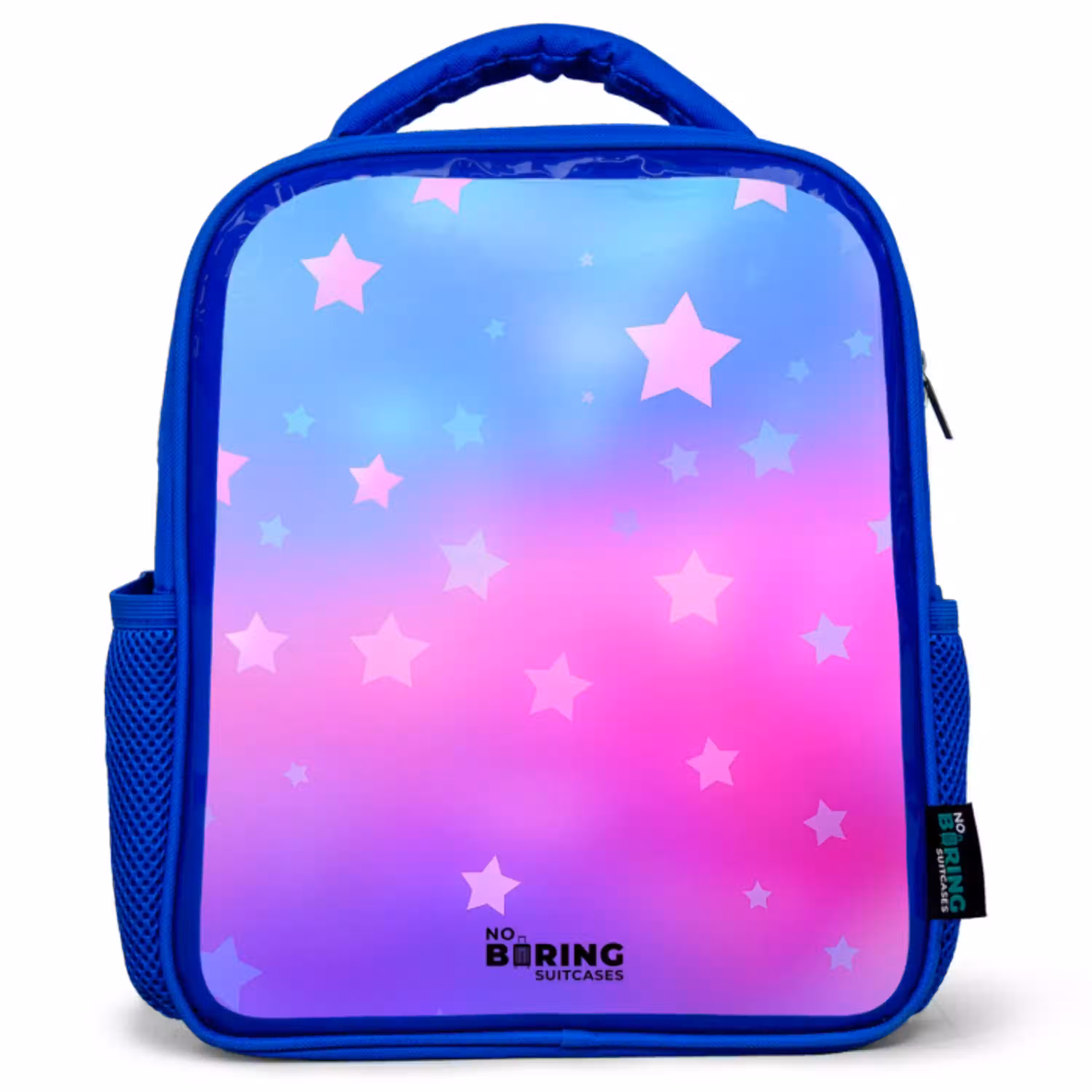 Sterren - Roze - Blauw Kinderrugzak - Blauw middel -3d
