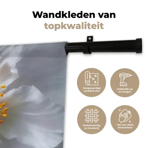 Wit - Bloem - Elegant Wandkleed katoen klein -sfeer2
