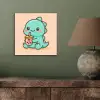 Dino - Boba - kawaii - Oranje aluminium wit klein -sfeer2